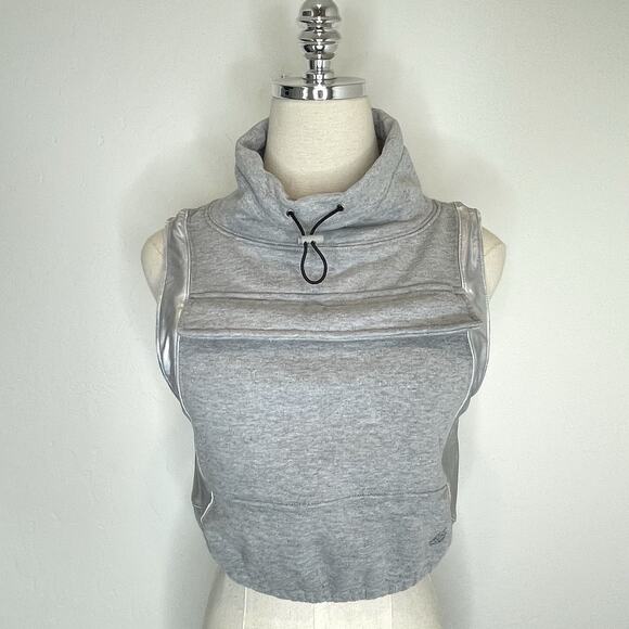 Free People Movement Cropped Athletic Best Womens Small Gray Pocket Turtleneck - Picture 3 of 8
